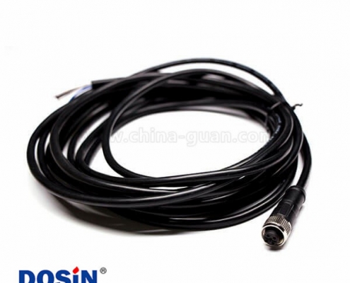 M12注塑线5pin B型防呆位母直头成型式带线5M AWG22 PVC